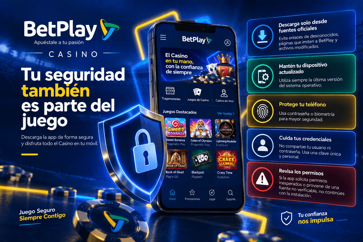 Seguridad de la aplicación BetPlay